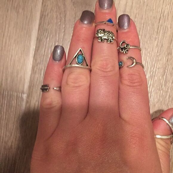 🎁 1 HR sale🎁Boho -Bohemian Midi Ring set - Picture 7 of 7